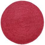 Handmade braided jute floor round rug in natural tones, 150 cm