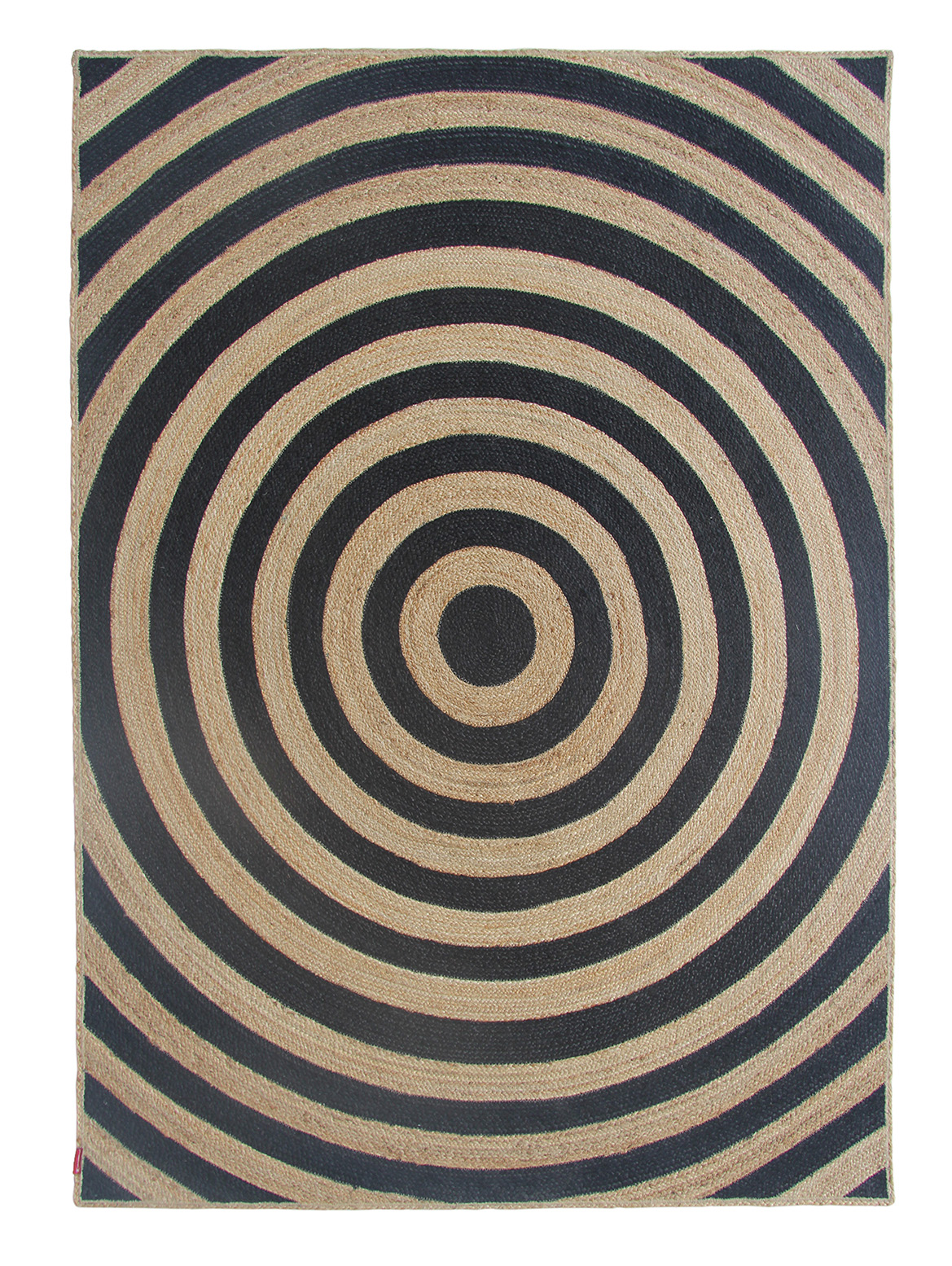 Natural & black braided jute rug BR 072, 170x240cm, handmade for modern dining room decor. Amazing Handmade Natural & Black Color Jute Floor Braided Rug - BR 072 (170x240cm)