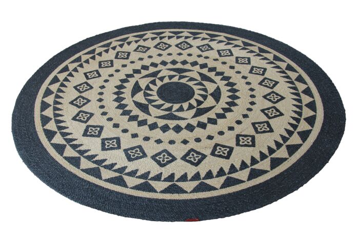 Stylish braided jute floor round rug BR 075 for home decor 200cm by Ramsha Home