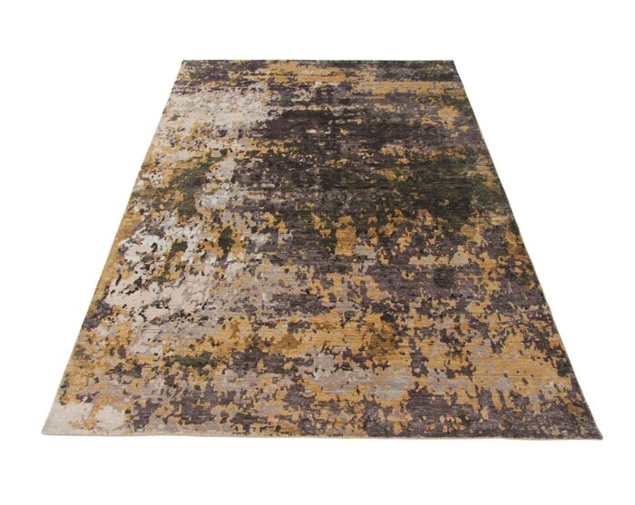 Rectangular Printed Hand Knotted Carpet with Assorted Colors