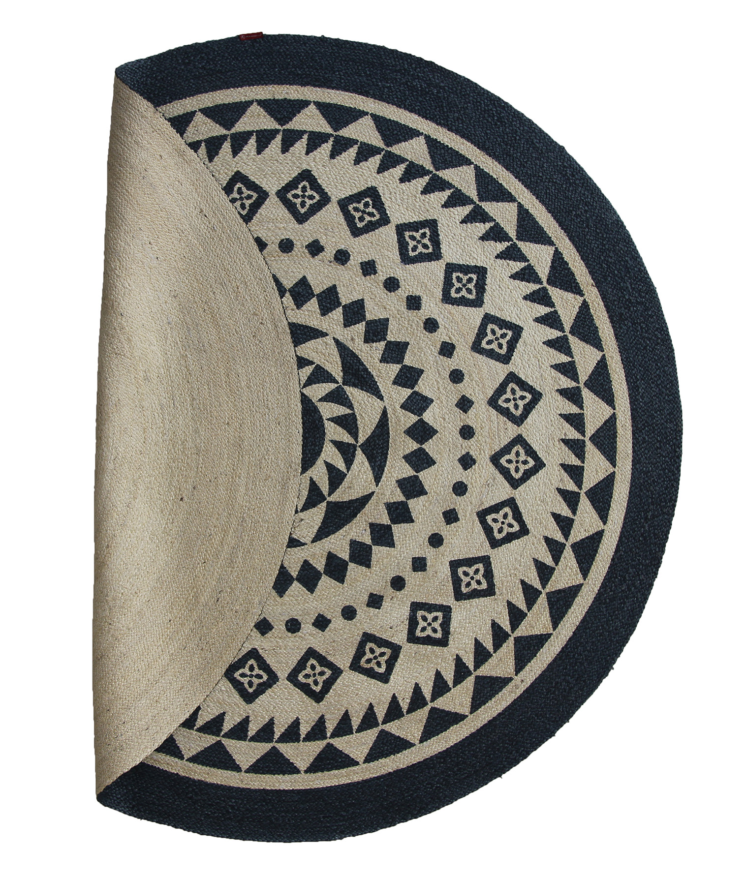 Handmade Braided Jute Floor Round Rug - BR 075 (200cm) by Ramsha Home Handmade braided jute floor round rug BR 075 in natural color 200cm by Ramsha Home