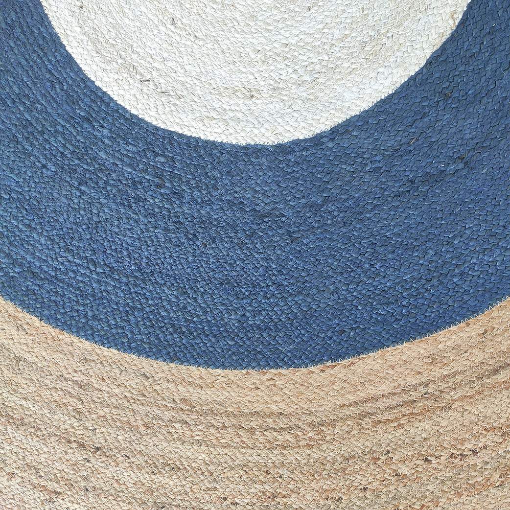 Handmade Braided Jute Floor Round Rug - BR 074 (200 cm) by Ramsha Home Handmade braided jute floor round rug BR 074 in natural color 200 cm by Ramsha Home