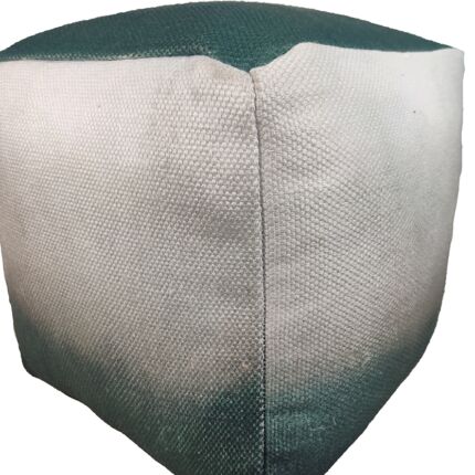 Plush Polyester Pouf with Soft Rainbow Grey Color