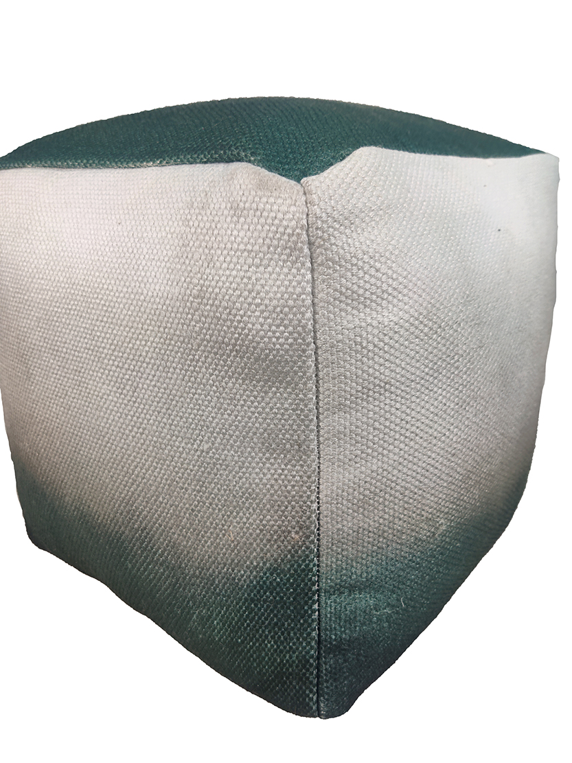 Square Polyester Pouf with Soft Rainbow Grey Color (40X40X40cm) Plush Polyester Pouf with Soft Rainbow Grey Color