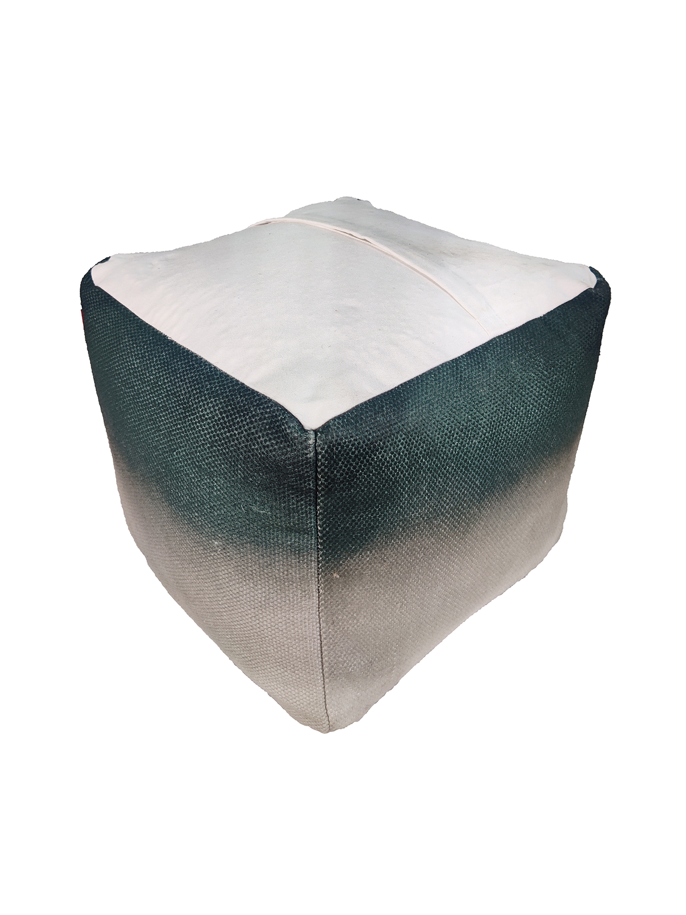 Comfortable Pouf for Guest Room with Rainbow Grey Hues (40X40X40cm) Square Polyester Pouf with Rainbow Grey Hues