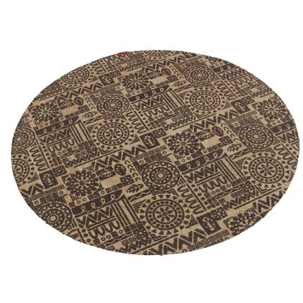 Handmade Braided Jute Printed Round Rug for Floor