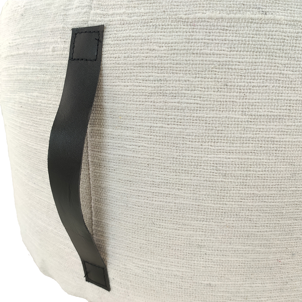 Outdoor White Pouf for Balcony - PF-099, 50X50X30cm Outdoor pouf in white color PF-099, 50X50X30cm
