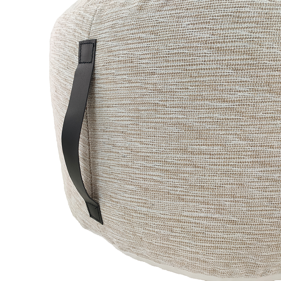 White and Beige Guest Room Pouf PF-098, 50X50X30cm White and beige guest room pouf PF-098, 50X50X30cm