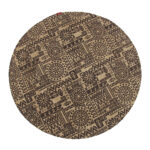 Luxurious Handmade Braided Jute Printed Floor Round Rug - BR 067 (120 cm)