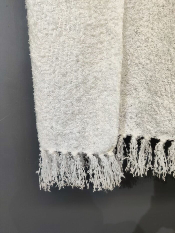 White polyester and cotton throw TAL-027, 130X170cm