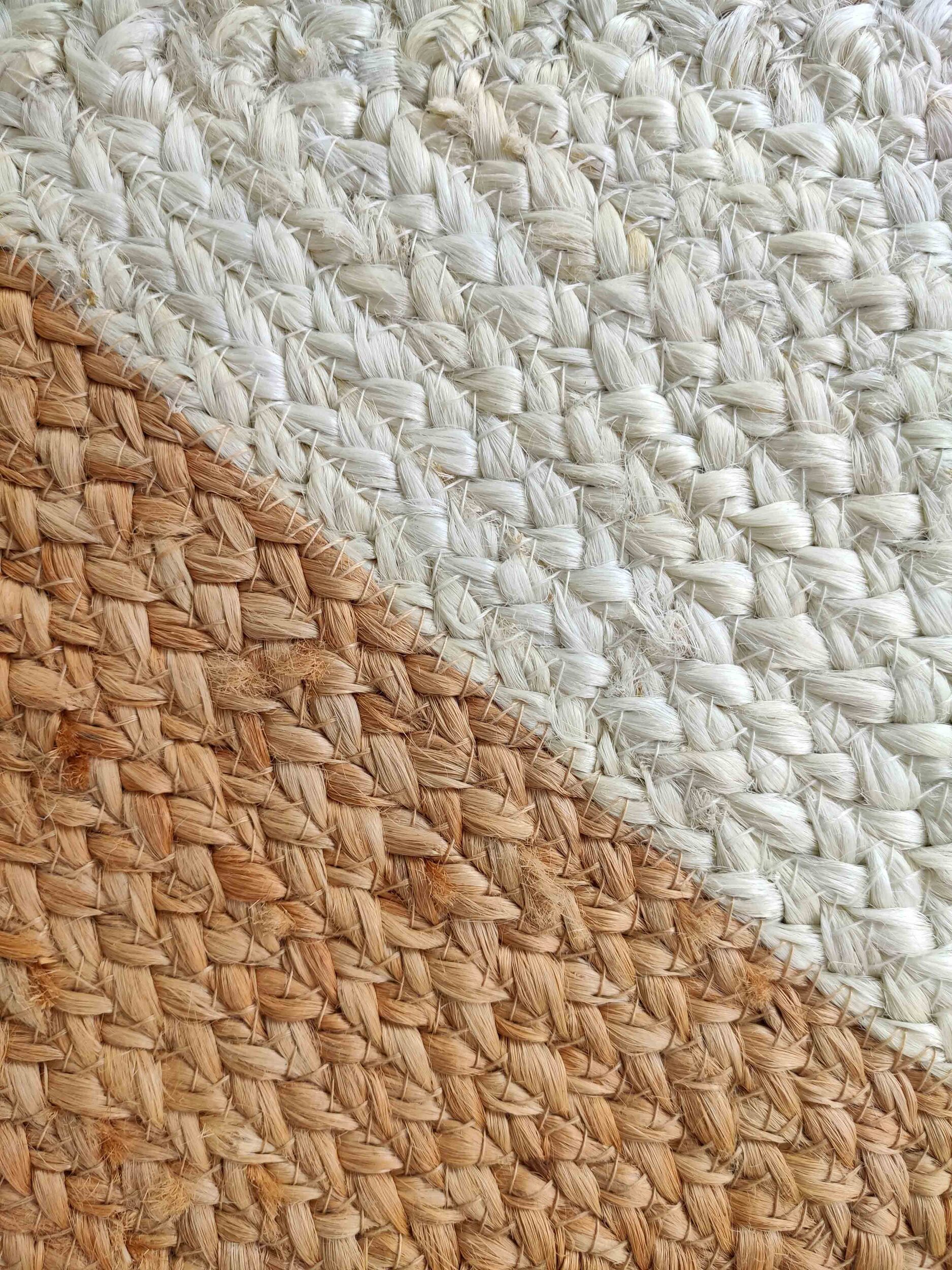 Handmade Natural & Bleach Color Braided Jute Floor Rug with Tassel - BR 031 (200x300cm) by Ramsha Home Handmade natural & bleach color braided jute floor rug with tassel - BR 031 (200x300cm) by Ramsha Home