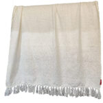 Cozy white throw TAL-027, polyester cotton blend, 130X170cm