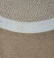 Close-up of Handmade Braided Wool Floor Rug - Natural & White, Round Shape