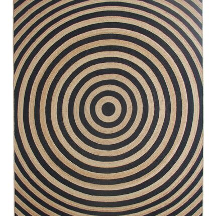 Handmade Natural & Black Jute Floor Braided Rug - BR 072 (300x400cm)