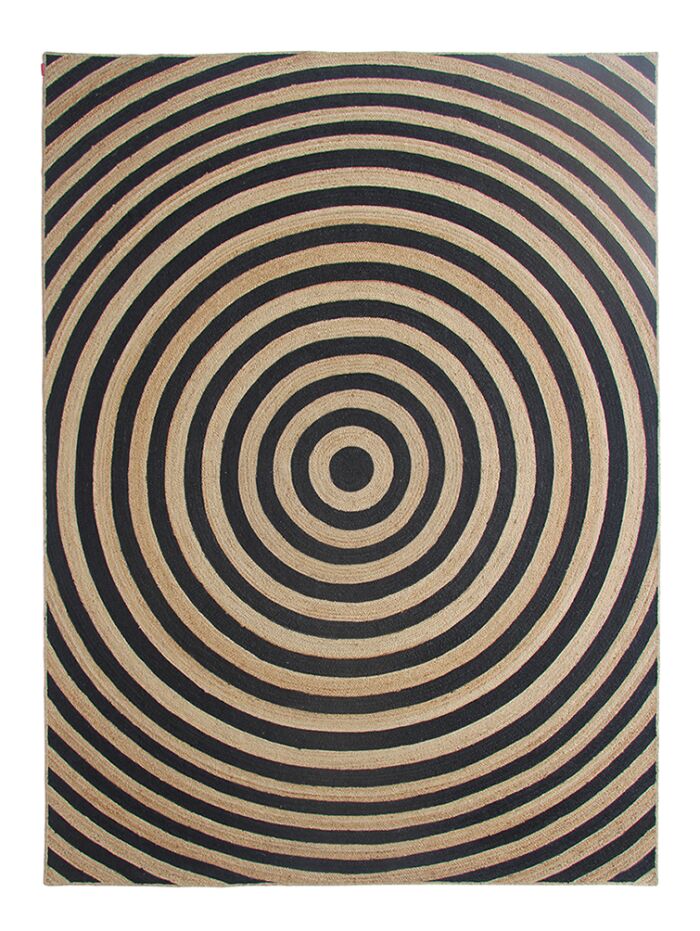 Handmade Natural & Black Jute Floor Braided Rug - BR 072 (300x400cm)