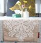 Cotton table runner tr-033 home decor table runner in light pink and white color 30X170cm by Ramsha Home