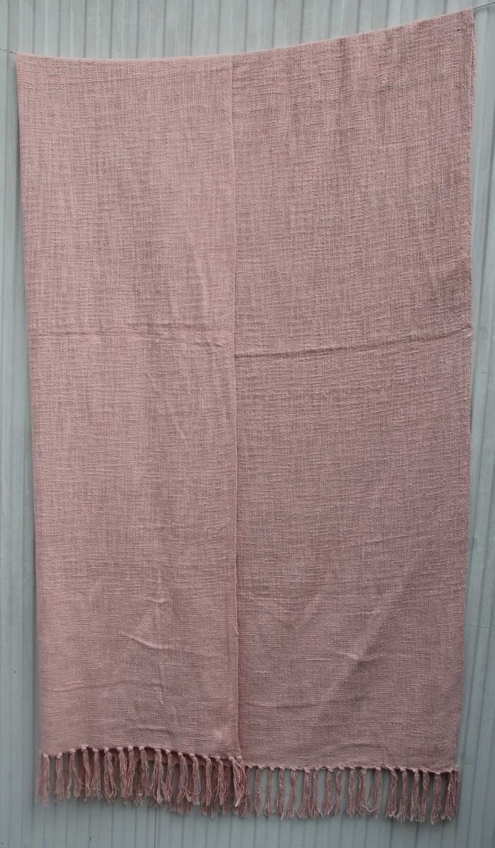 Handcrafted pink bedroom throw TAL-042 125x150cm by Ramsha Home