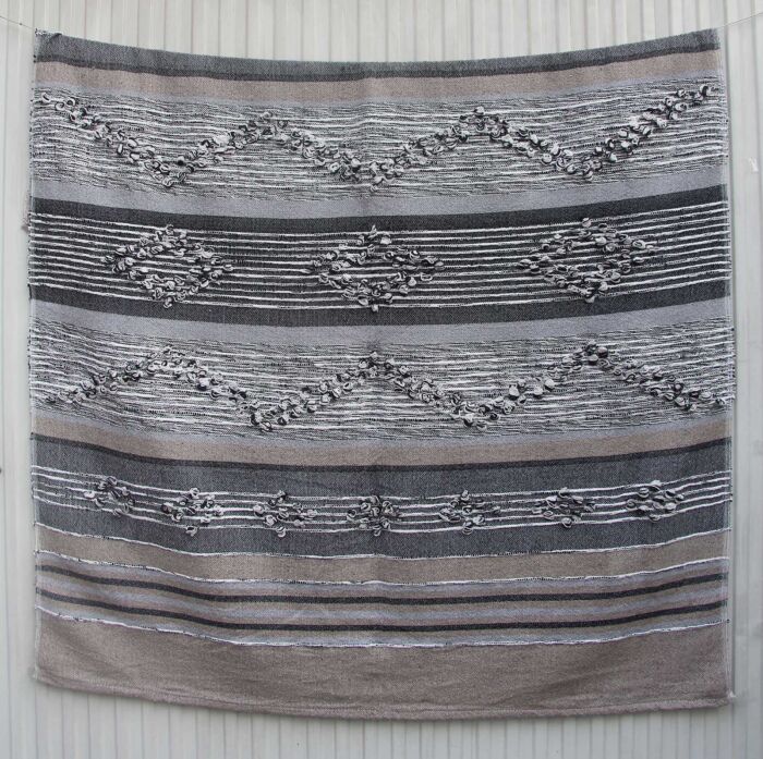 Multi-color cozy cotton and wool decorative throw TAL-047 125x150cm by Ramsha Home