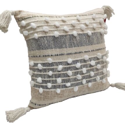 Handcrafted home decor cushion with tassel CS-288 45X45cm by Ramsha Home