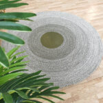 Luxurious Handmade Dark Green & White Cotton Braided Rug - BR 079 (120cm)