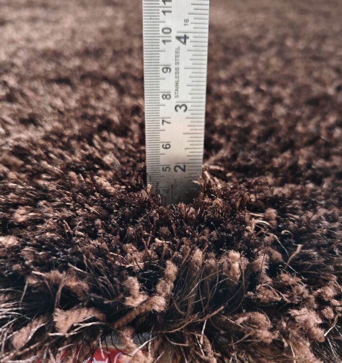 Premium quality fluffy shaggy area rug SG 04 - Brown (90cm) by Ramsha Home