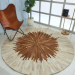 Premium quality round leather rug in diverse colors - LR 016 (120cm) by Ramsha Home