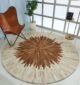 Premium quality round leather rug in diverse colors - LR 016 (120cm) by Ramsha Home
