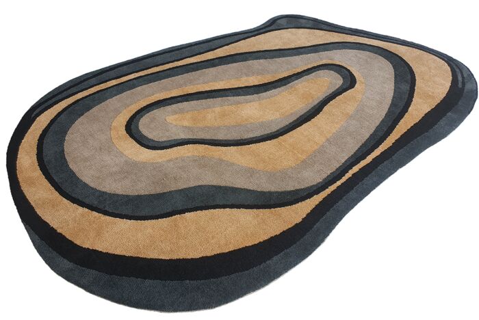 Polyester and Cotton Multi Color Rug CMN-04 by Ramsha Home
