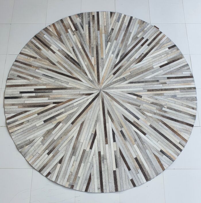 Home decorative leather rug in natural tones - LR 018 (200cm) by Ramsha Home