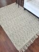 Handmade natural white woven decor rug with fringes SRN 007 (250x300cm) by Ramsha Home