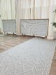 Elegant natural white woven bedroom rug with fringes SRN 007 (80x200cm) by Ramsha Home
