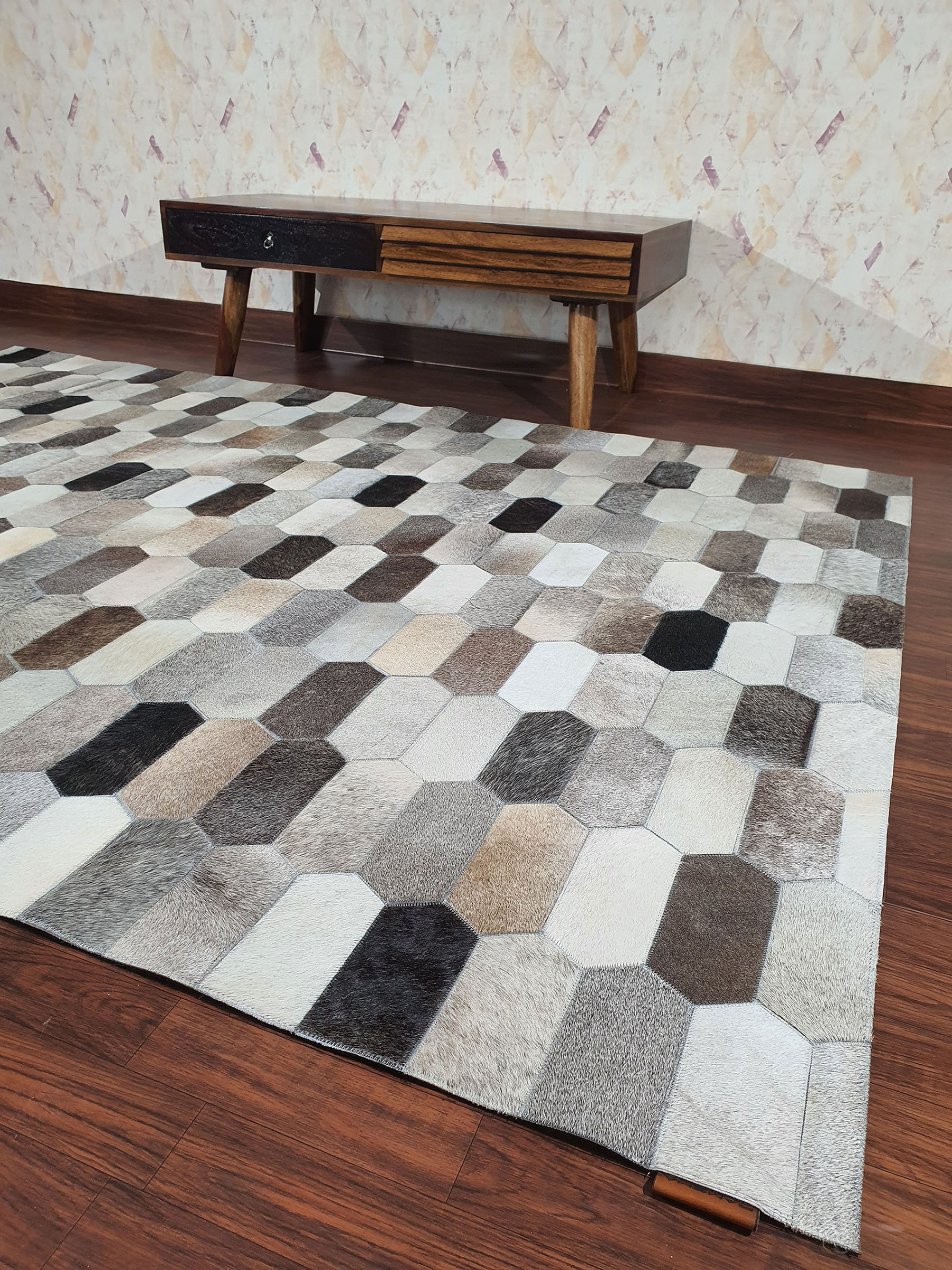 Large Multi-Color Home Decor Leather Rug Perfect for Spacious Areas - LR 011 (170x240cm) by Ramsha Home Large multi-color home decor leather rug perfect for spacious areas - LR 011 (170x240cm) by Ramsha Home