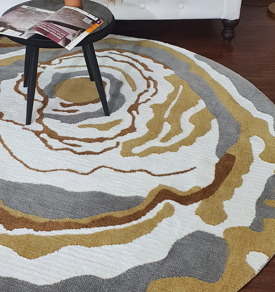 Handmade Multi Color Round Novara Carpet - CMN 01 (200cm) Handmade Multi Color Round Novara Carpet CMN 01, 200cm, adds vibrant elegance to any room.