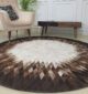 Handcrafted multi color round leather rug LR 017, 120cm for drawing room decor by Ramsha Home