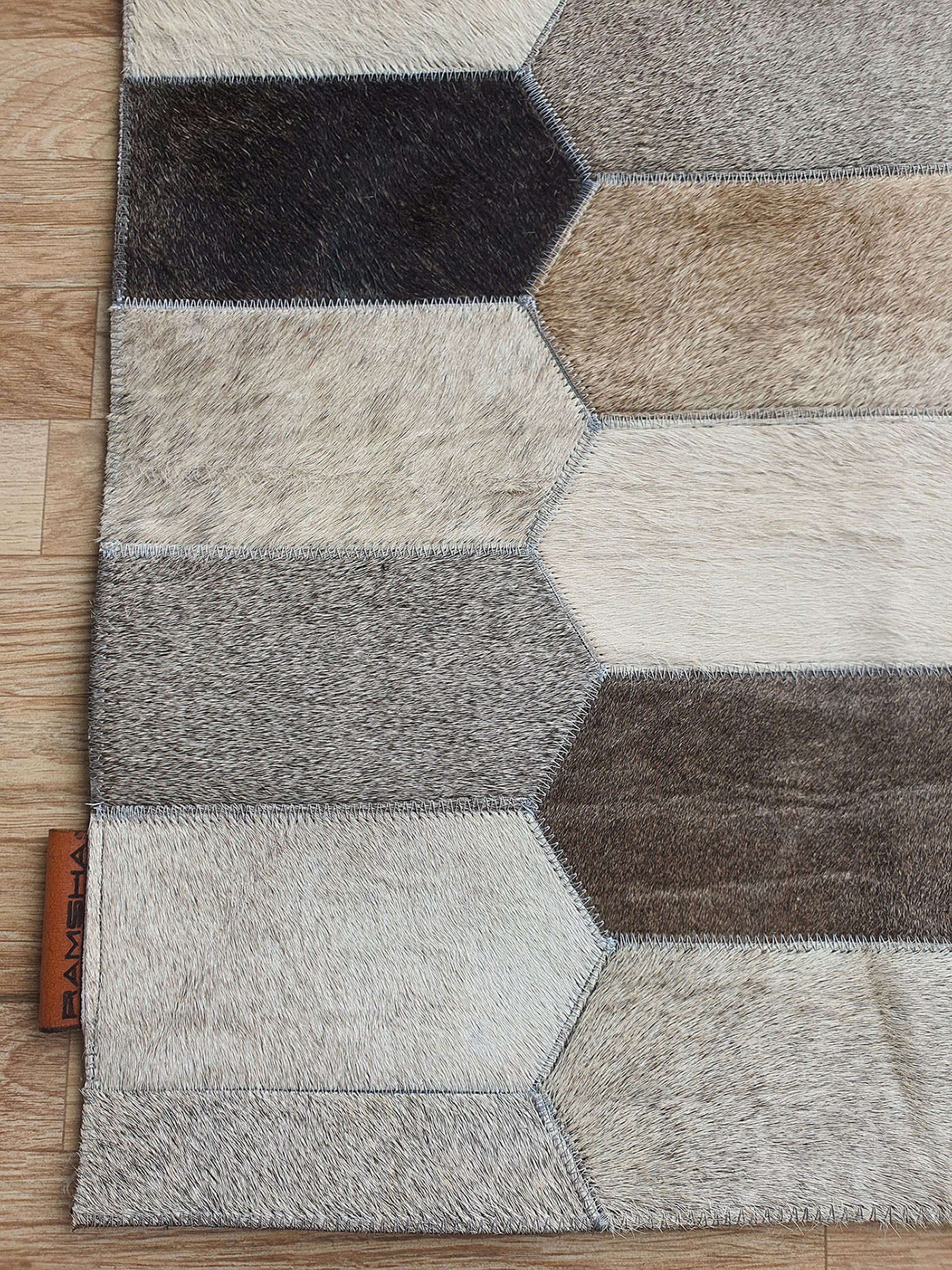 Stylish Multi-Color Leather Rug for Living Room Decor - LR 011 (80x200cm) by Ramsha Home Stylish handmade leather rug with multiple colors - LR 011 (80x200cm) by Ramsha Home