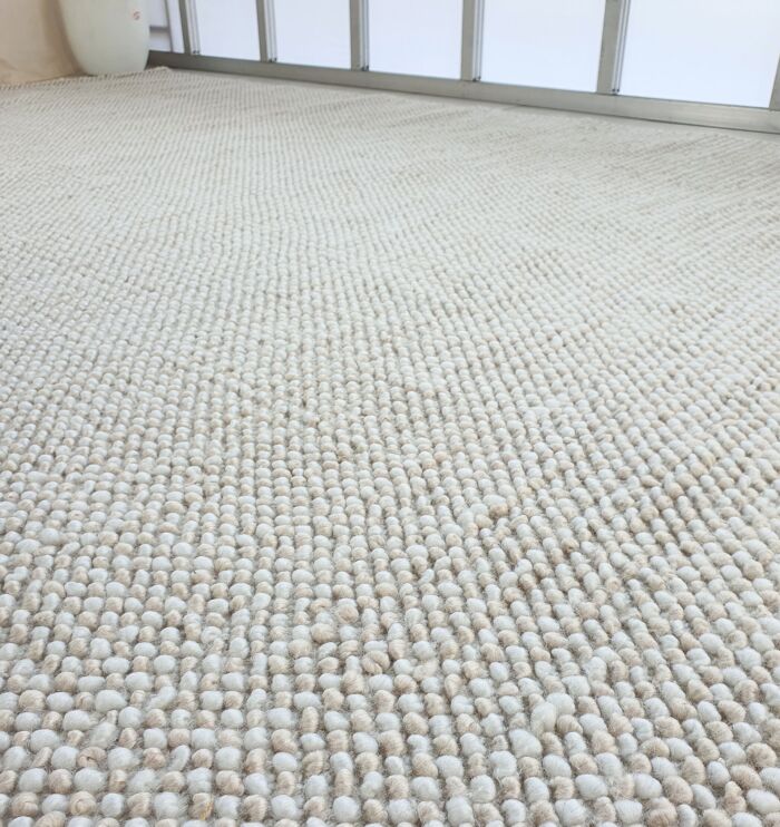Natural Beige & Light Blue Home Decor Woven Rug - SR 024 - Image 2