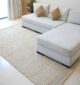 Hand woven wool hallway rug from India, stylish bohemian woven rug for homes in UAE and Dubai.