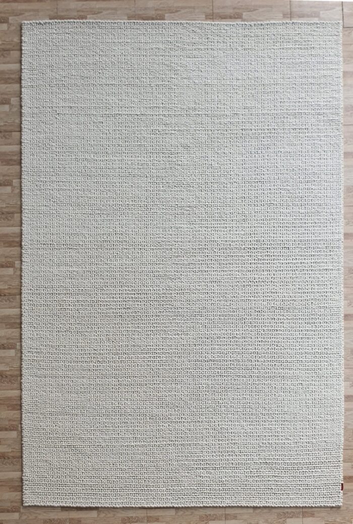 White bedroom woven rug SRN 031, 170x240cm for a modern touch by Ramsha Home