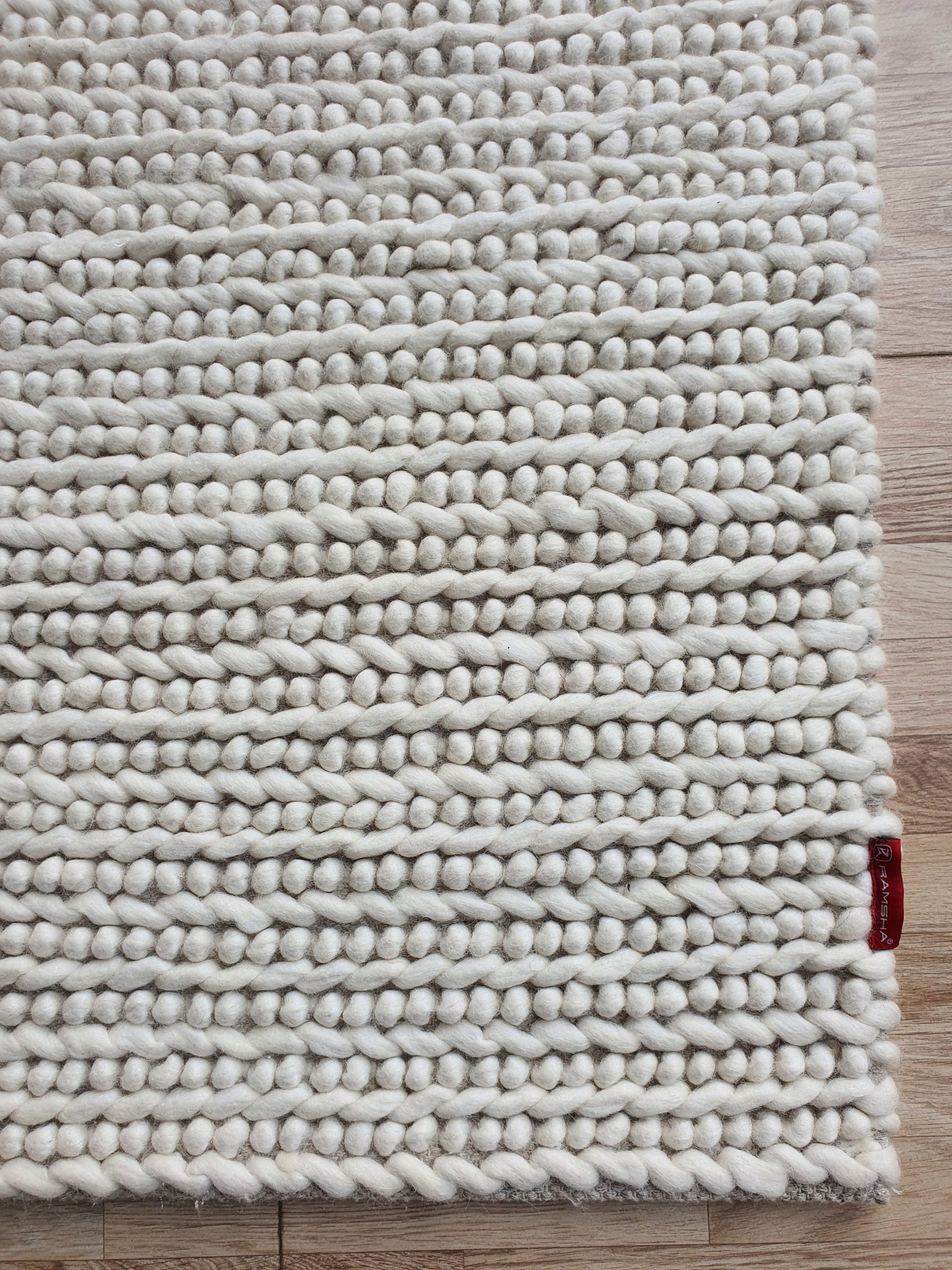 Stylish White Bedroom Woven Rug - SRN 031 (170x240cm) by Ramsha Home Modern bedroom decor white woven rug SRN 031, 170x240cm by Ramsha Home