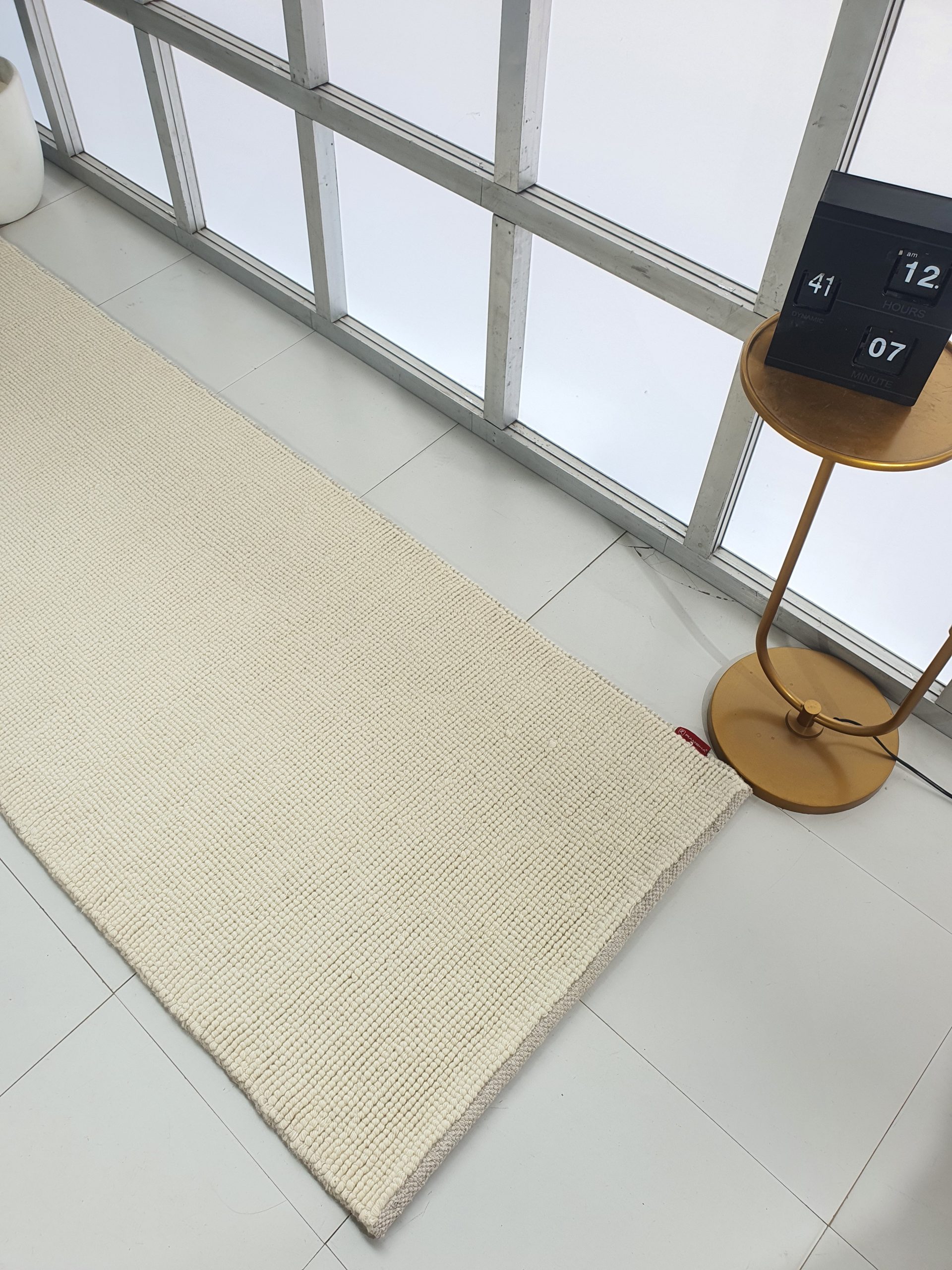 Elegant Natural Color Living Room Rug - SRN 032 (80x200cm) by Ramsha Home Handcrafted natural color living room rug SRN 032, 80x200cm by Ramsha Home