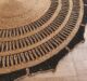 Natural and black crochet jute floor round rug - CR 012 (200cm) by Ramsha Home