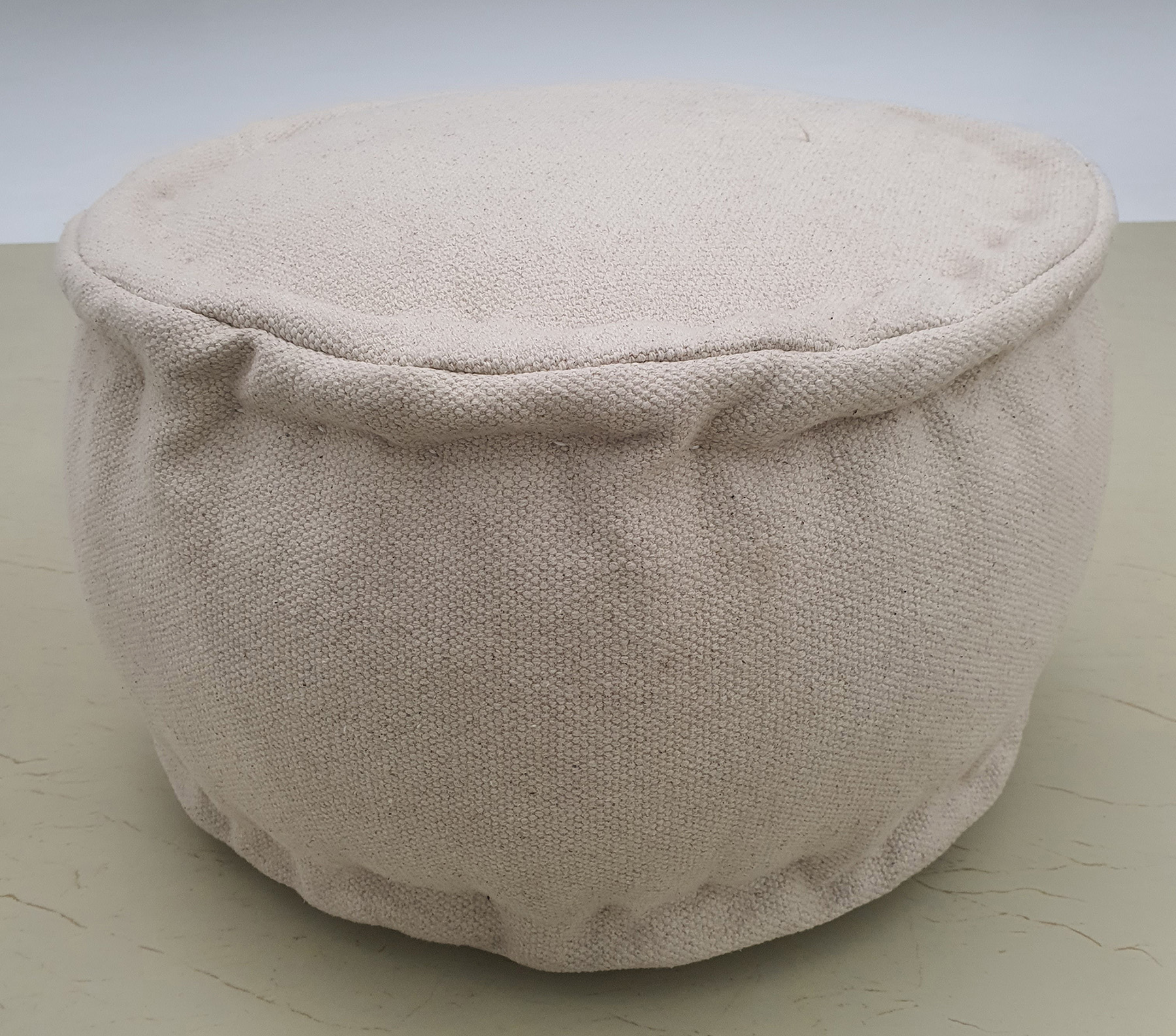 Cozy Natural Color Pouf PF-143 (50x50x30cm) for Bedroom by Ramsha Home Cozy natural color bedroom pouf PF-143 (50x50x30cm) by Ramsha Home