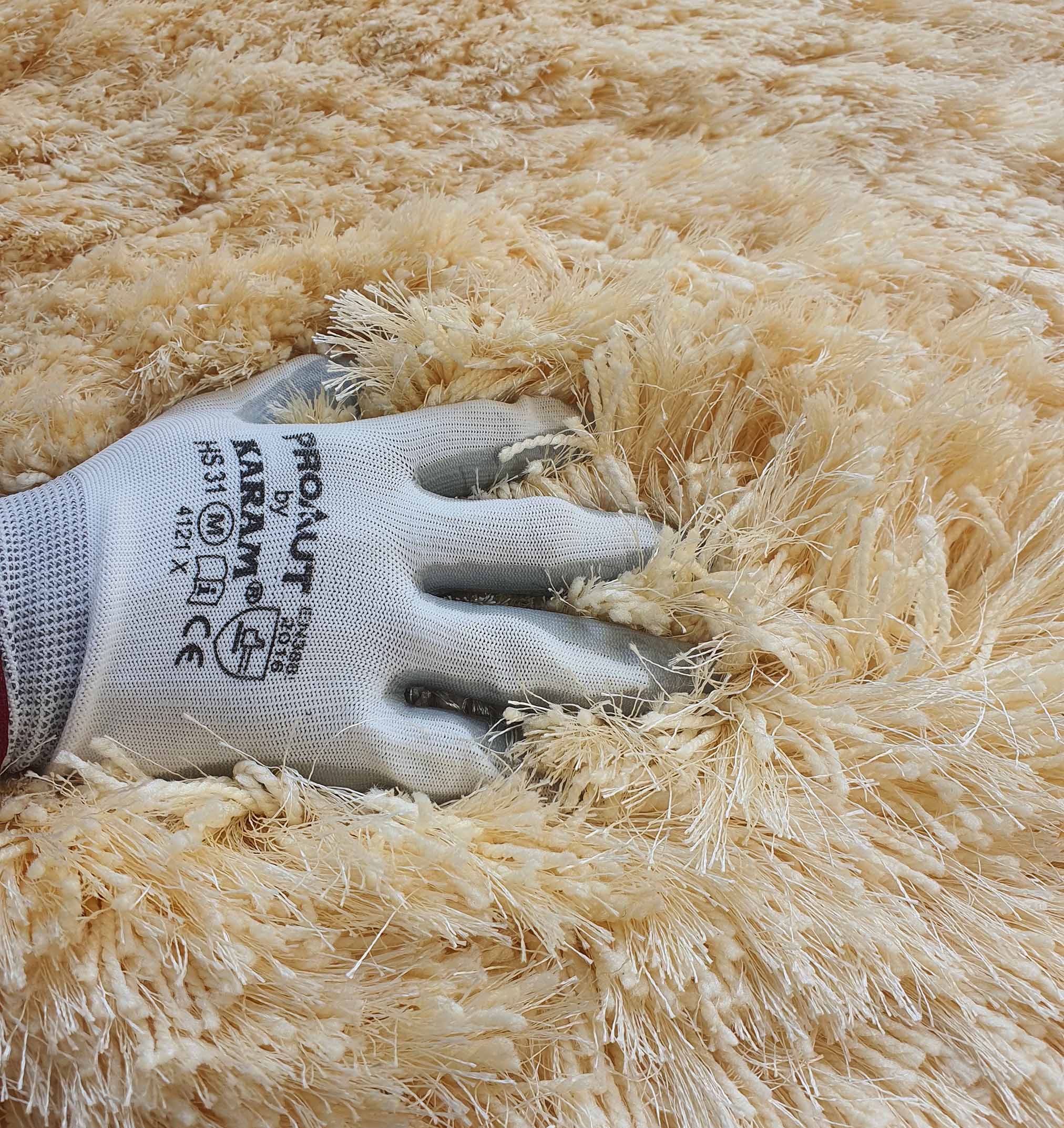 Luxurious Softness: Showcase of Fluffy Cream Shaggy Rug Texture - Ramsha Home Fluffy Cream Shaggy Rug Texture - Ramsha Home