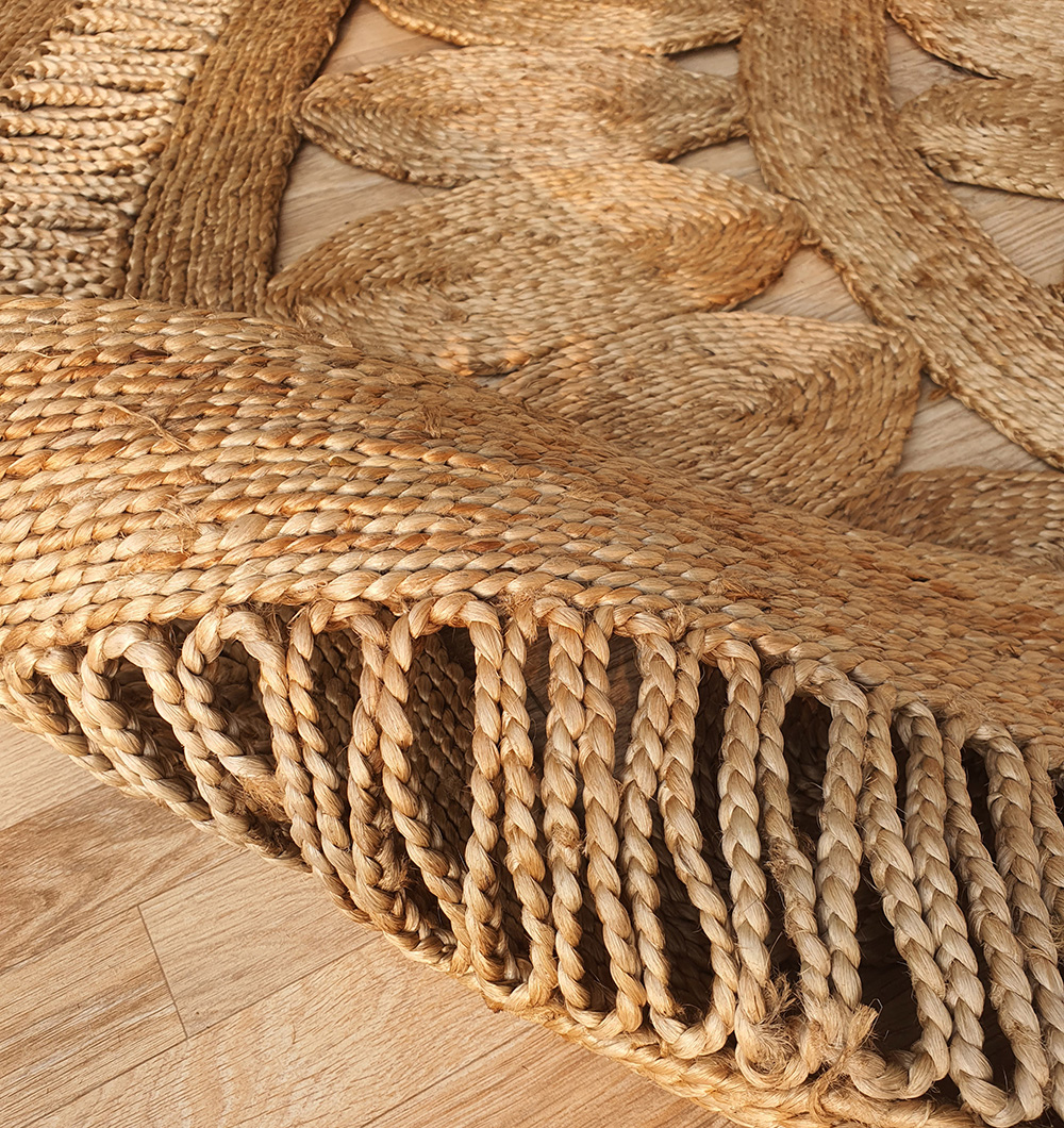Natural Color Crochet Jute Round Rug - CR 015 (150cm) by Ramsha Home Natural color crochet jute round rug - CR 015 (150cm) by Ramsha Home