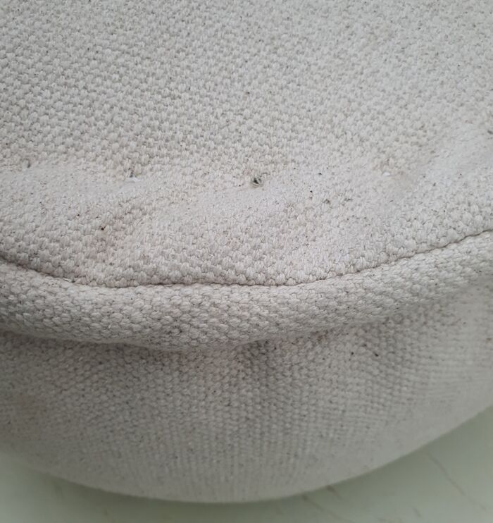 Soft natural color pouf PF-143 (50x50x30cm) for bedroom decor by Ramsha Home