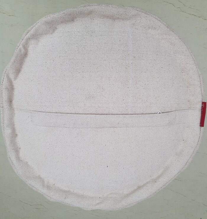 Natural color bedroom pouf PF-143 (50x50x30cm) by Ramsha Home