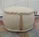 Premium natural color pouf PF-143 (50x50x30cm) for bedroom by Ramsha Home