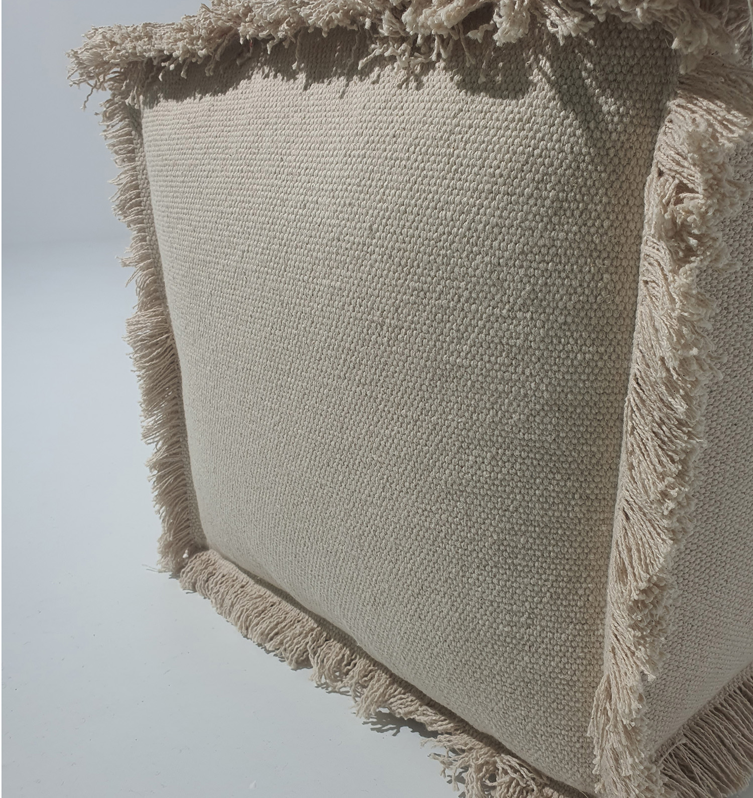 Cozy Natural Color Cotton Pouf PF-145 (40x40x40cm) by Ramsha Home Cozy natural color cotton pouf PF-145 (40x40x40cm) by Ramsha Home
