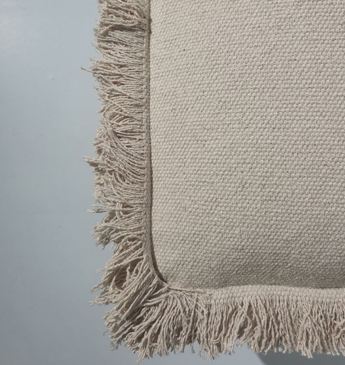 Soft cotton natural color pouf PF-145 (40x40x40cm) for home decor by Ramsha Home