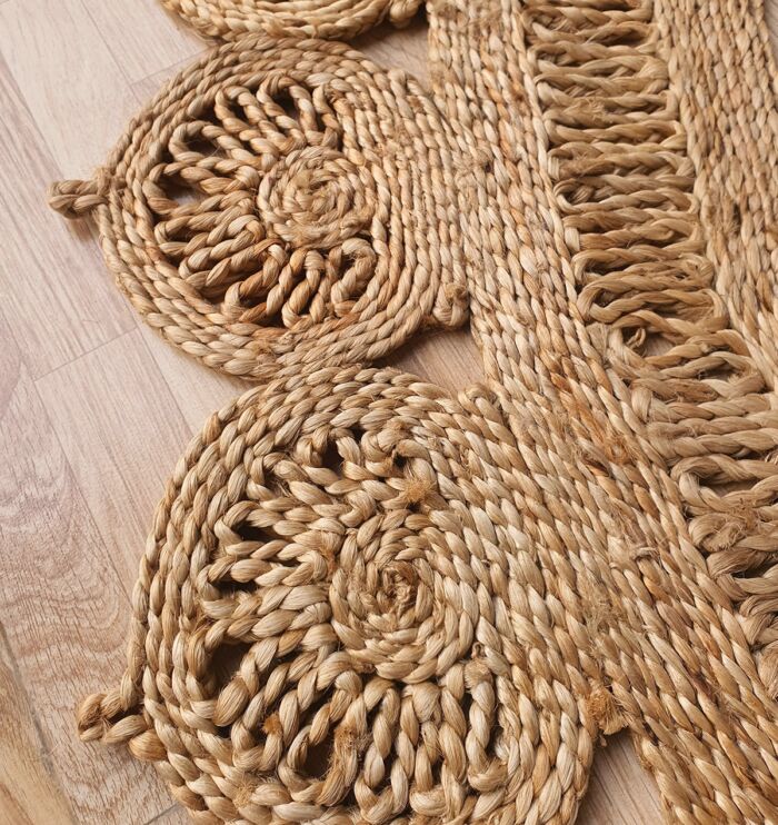 Elegant natural crochet jute round rug - CR 013 (200cm) by Ramsha Home